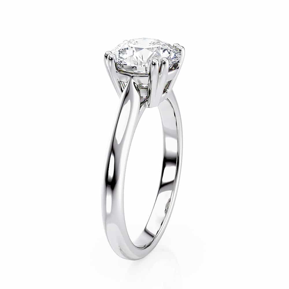 14K White Gold Double Prong Basket Engagement Ring Derco Diamonds