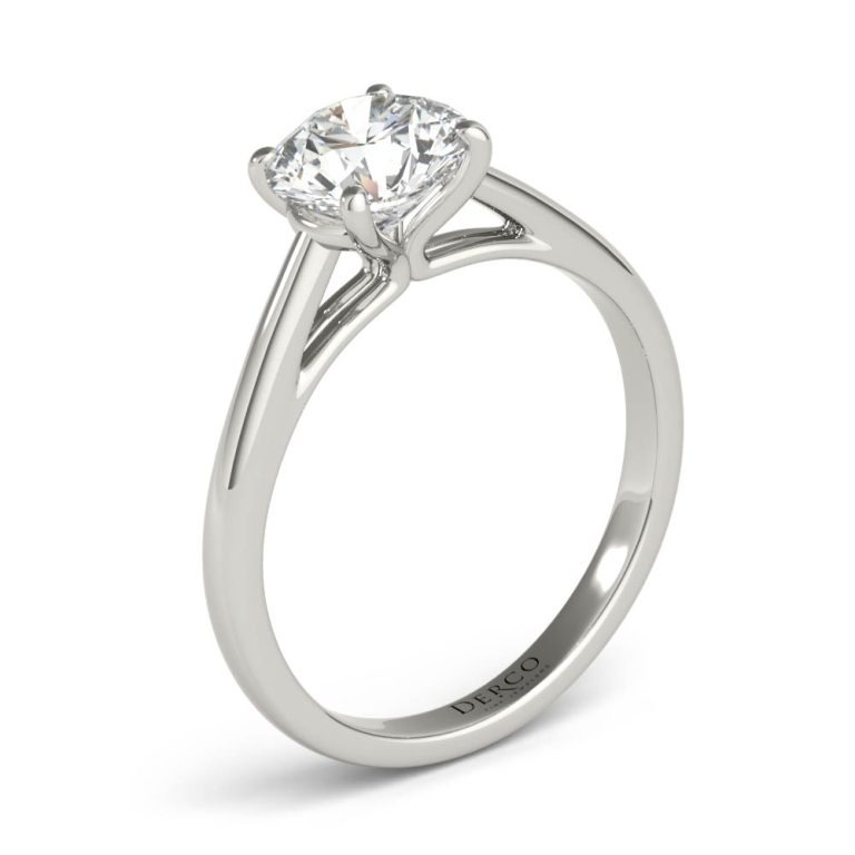 18K White Gold Hidden Halo Cathedral & Diamond Bridge Engagement Ring –  Derco Diamonds