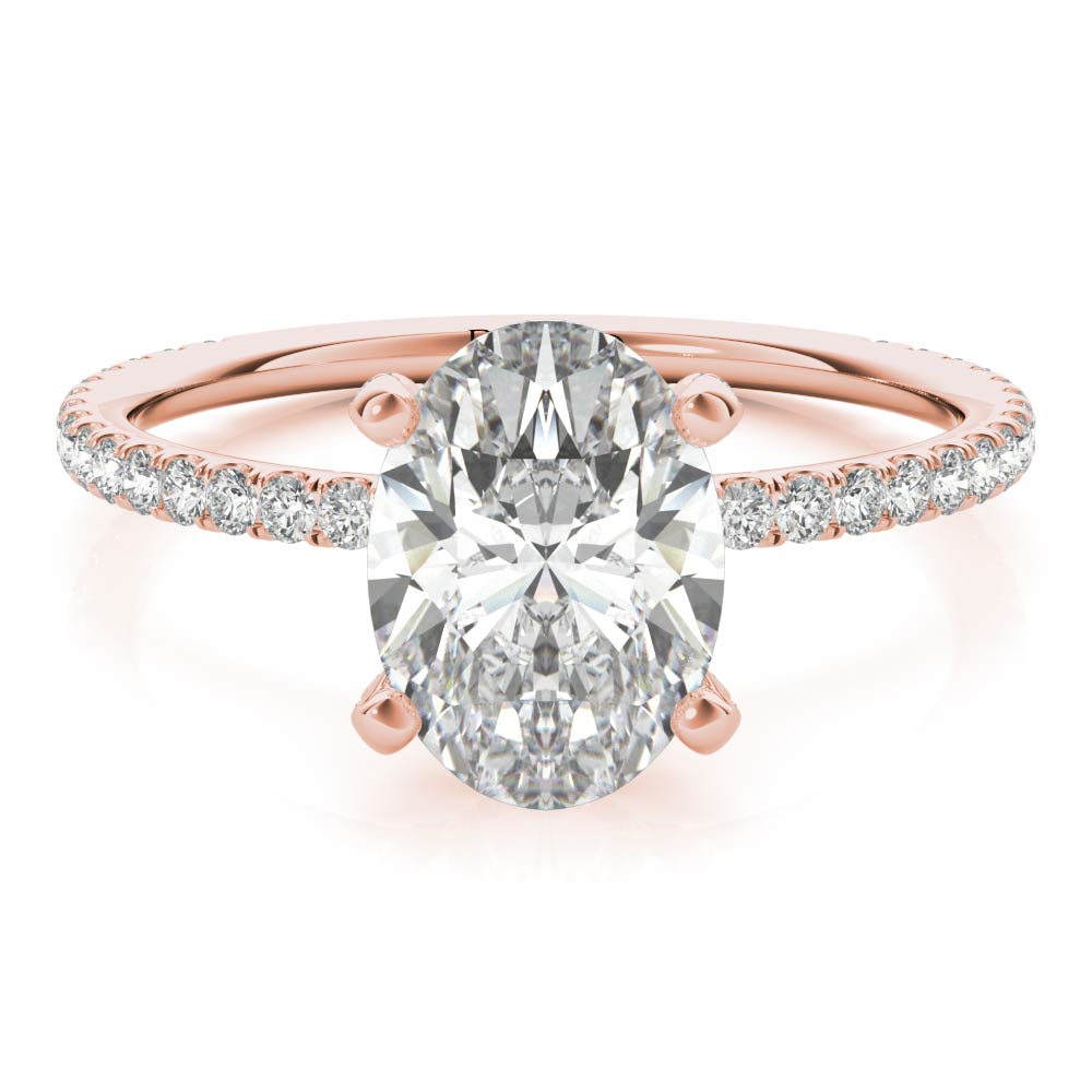 14K Rose Gold Hidden Halo Engagement Ring - Derco Diamonds