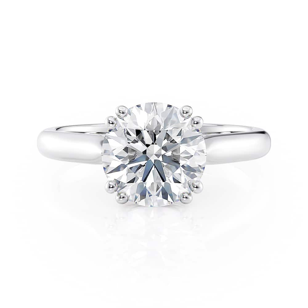 Platinum Double Prong Basket Engagement Ring - Derco Diamonds