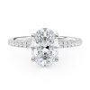 18K White Gold Hidden Halo Cathedral & Diamond Bridge Engagement Ring –  Derco Diamonds