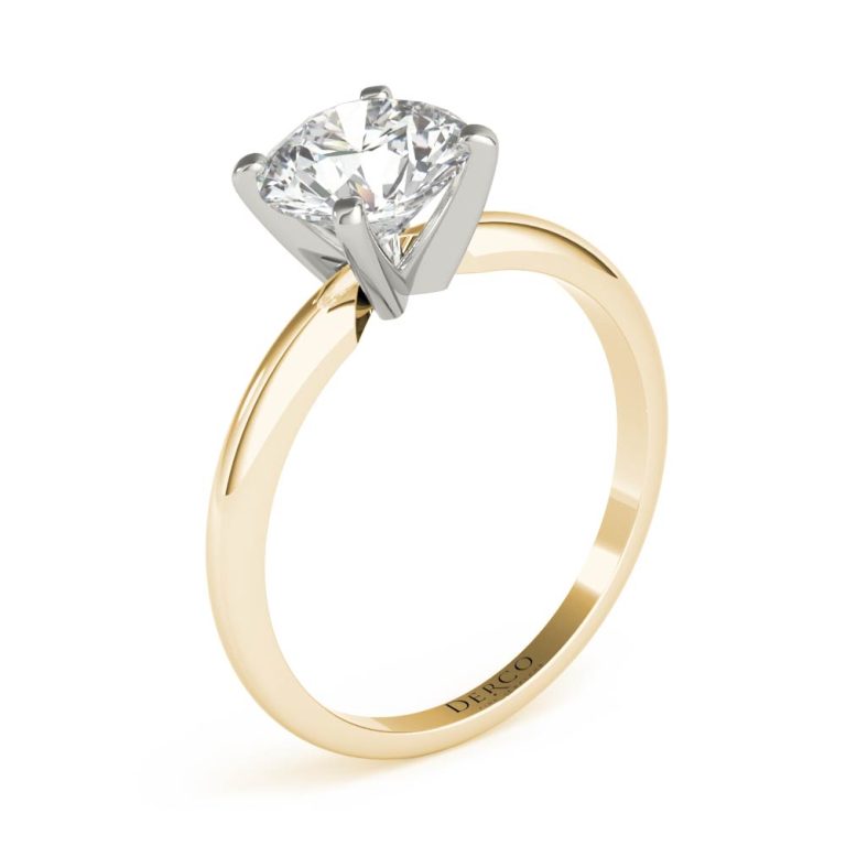 Yellow gold 4 on sale prong solitaire setting