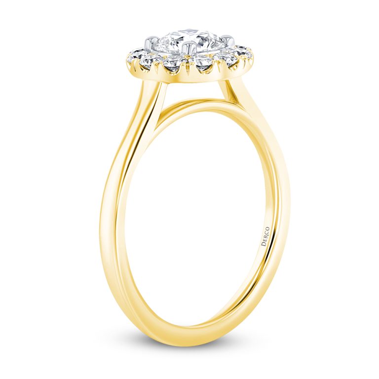 Plain shank floating on sale halo engagement ring