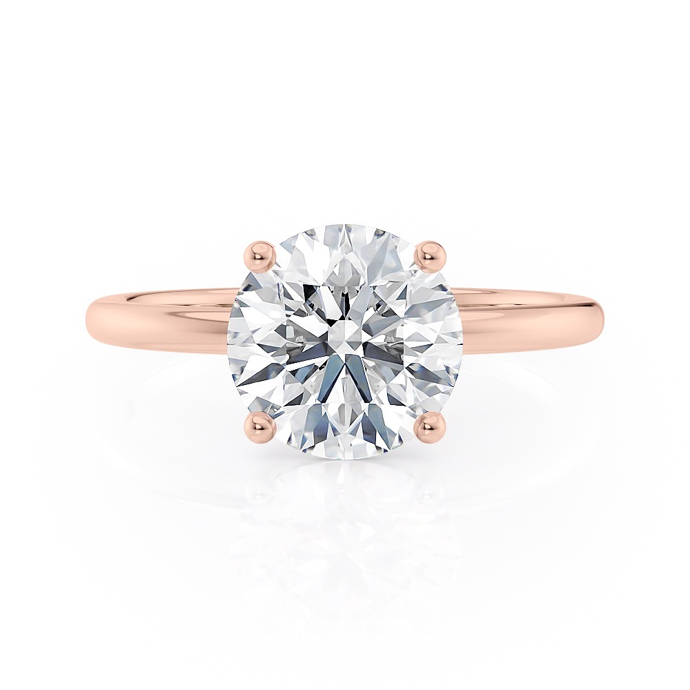 14K Rose Gold Basket Solitaire Engagement Ring - Derco Diamonds