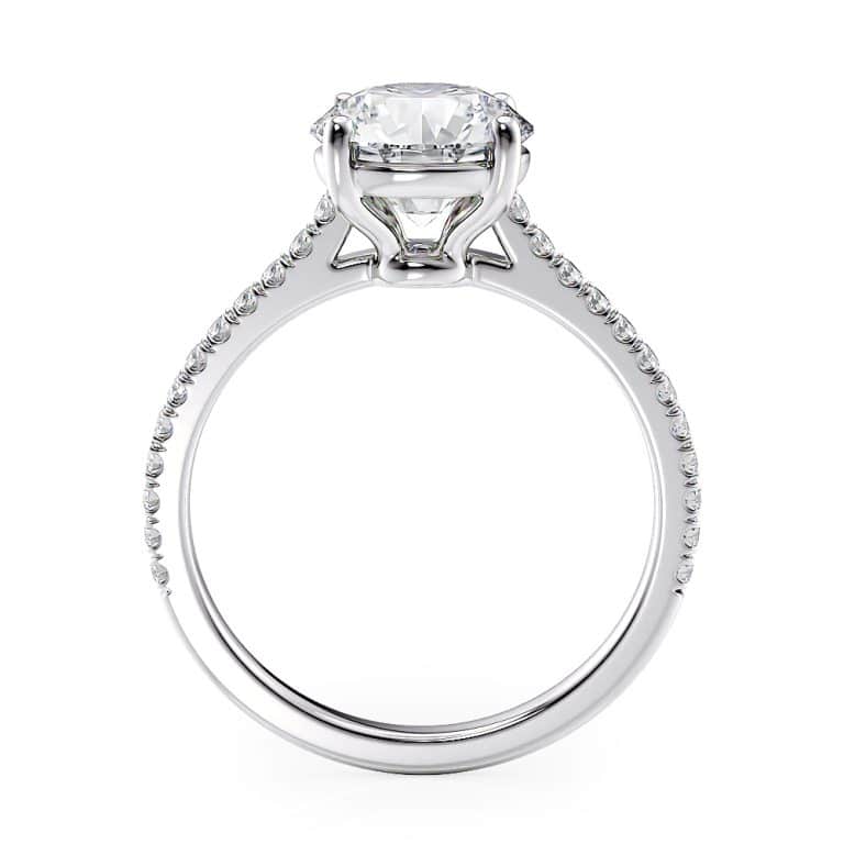 Petite cathedral deals pavé diamond ring