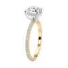 18k yellow gold diamond prong's with round hidden halo ring with 18k yellow gold metal and round shape diamond