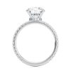 14k white gold choker hidden halo engagement ring with 14k white gold metal and round shape diamond